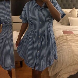Japna Blue and White Striped Dress